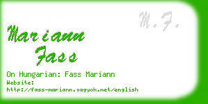 mariann fass business card
